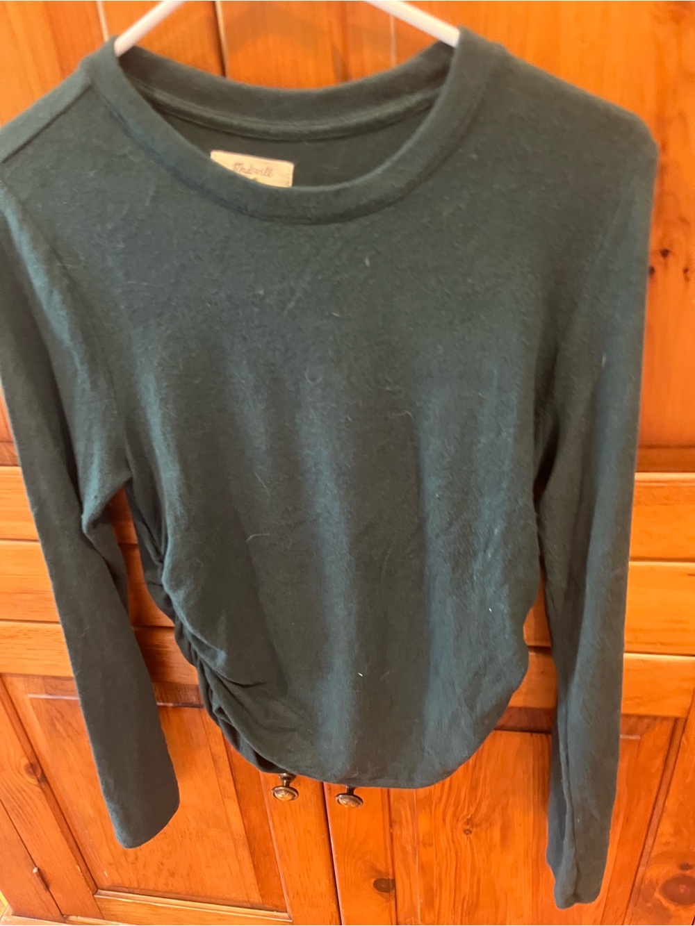 Madewell Forest Green Long Sleeve Crewneck Top